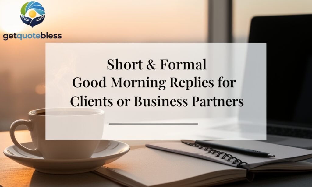 Short & Formal Good Morning Replies for Clients or Business Partners