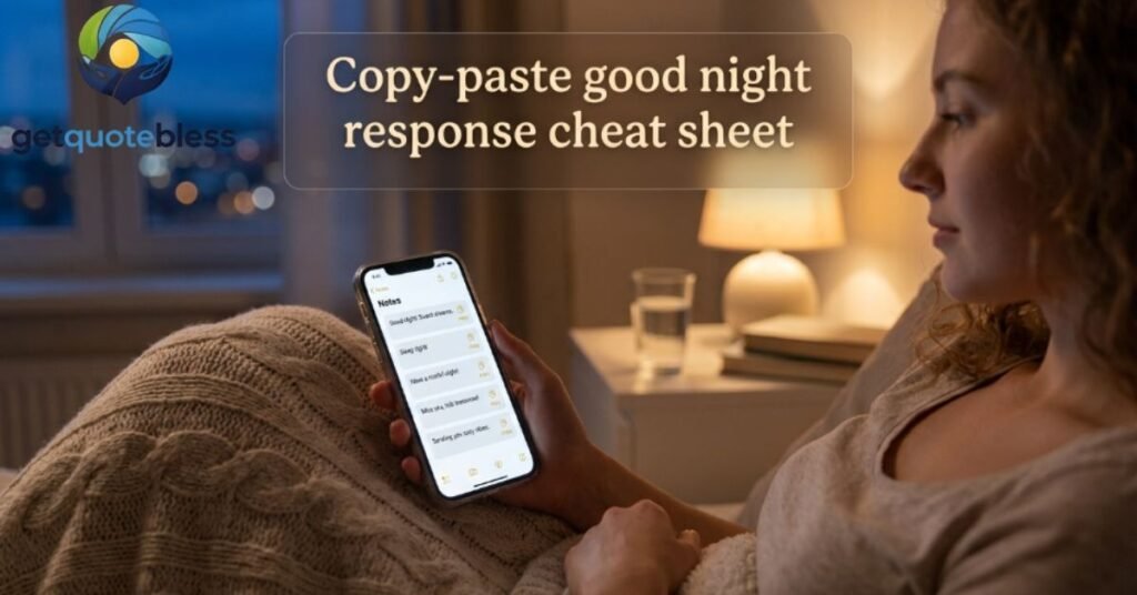 Copy-paste good night response cheat sheet