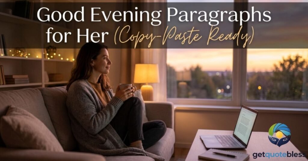 Good Evening Paragraphs for Her (Copy-Paste Ready)
